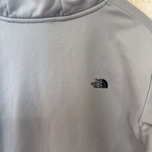 North Face Gray Gold‎ Hoodie Pullover Sweatshirt Pockets Sz L Please Read - Picture 13 of 14